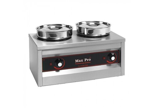  HorecaTraders Double Chocolate warmer | 2x4.5 Liter | Stainless steel 