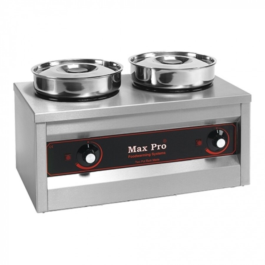 Double Chocolate warmer | 2x4.5 Liter | Stainless steel