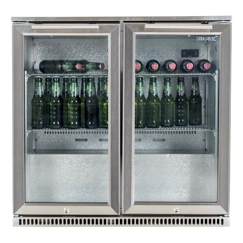  HorecaTraders bar fridge | Stainless steel | 189L | 2 doors | 500 x 870 x 840 mm 