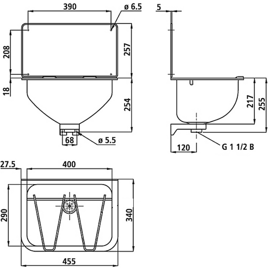 Stainless Steel Sink Sink 450x340MM