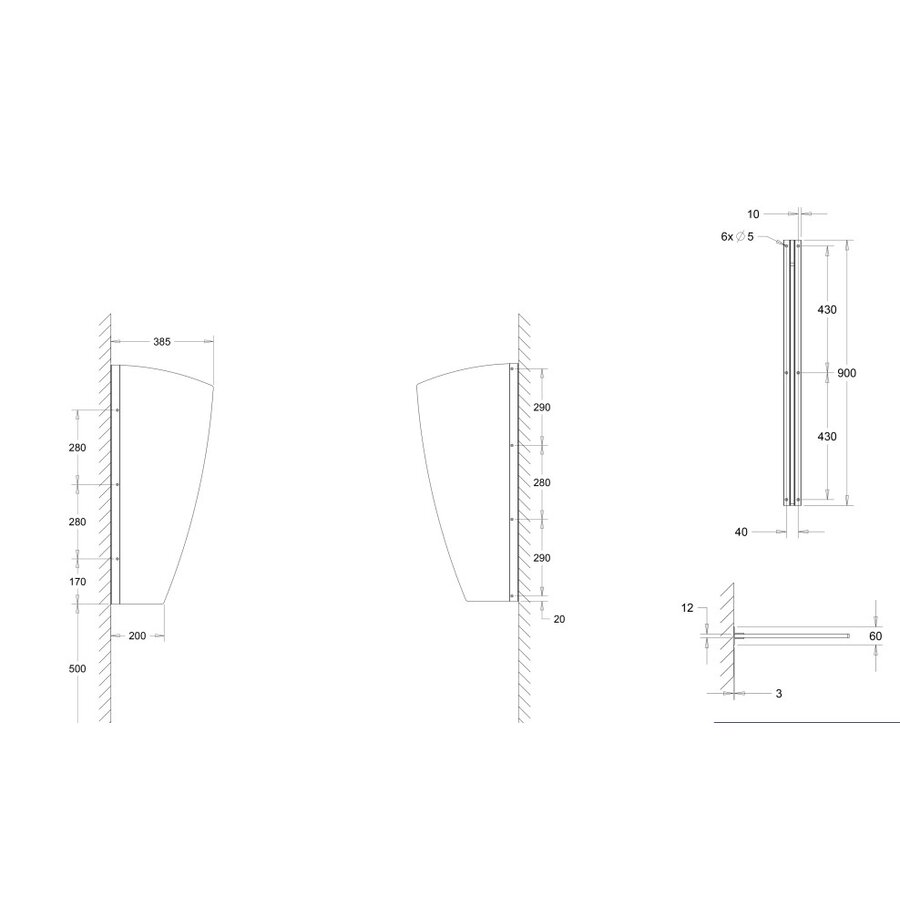 Urinal partition | White