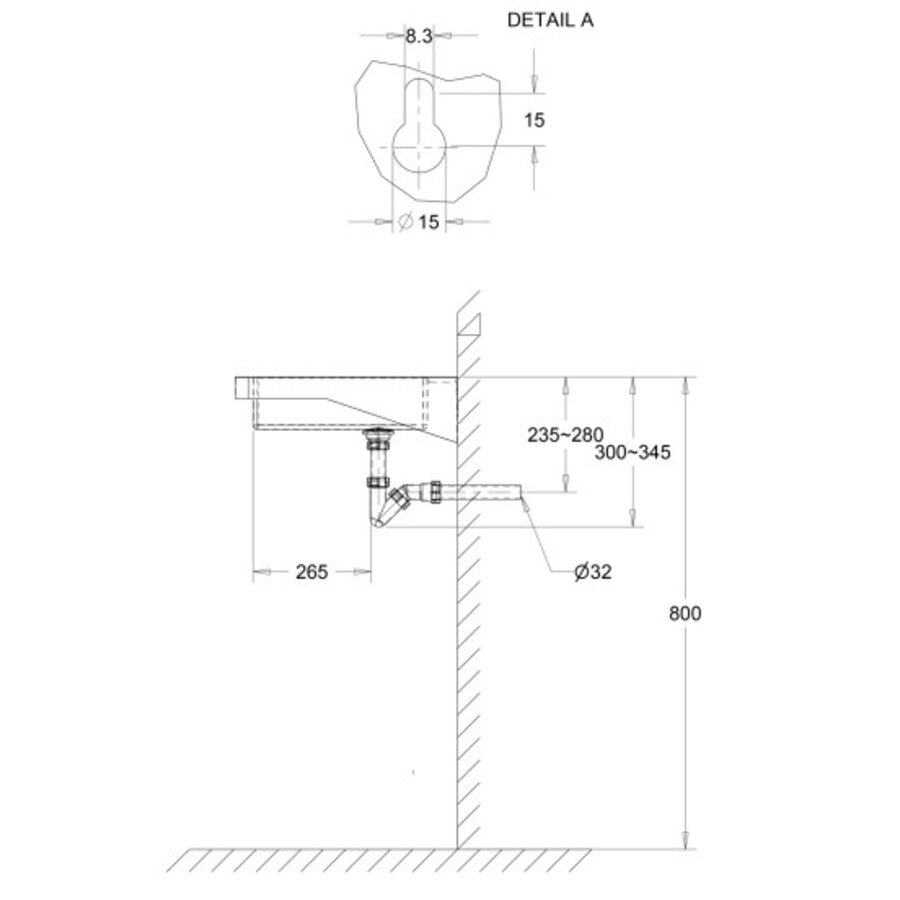 Lavabo rectangulaire en acier inoxydable HT | 45x55x19 CM