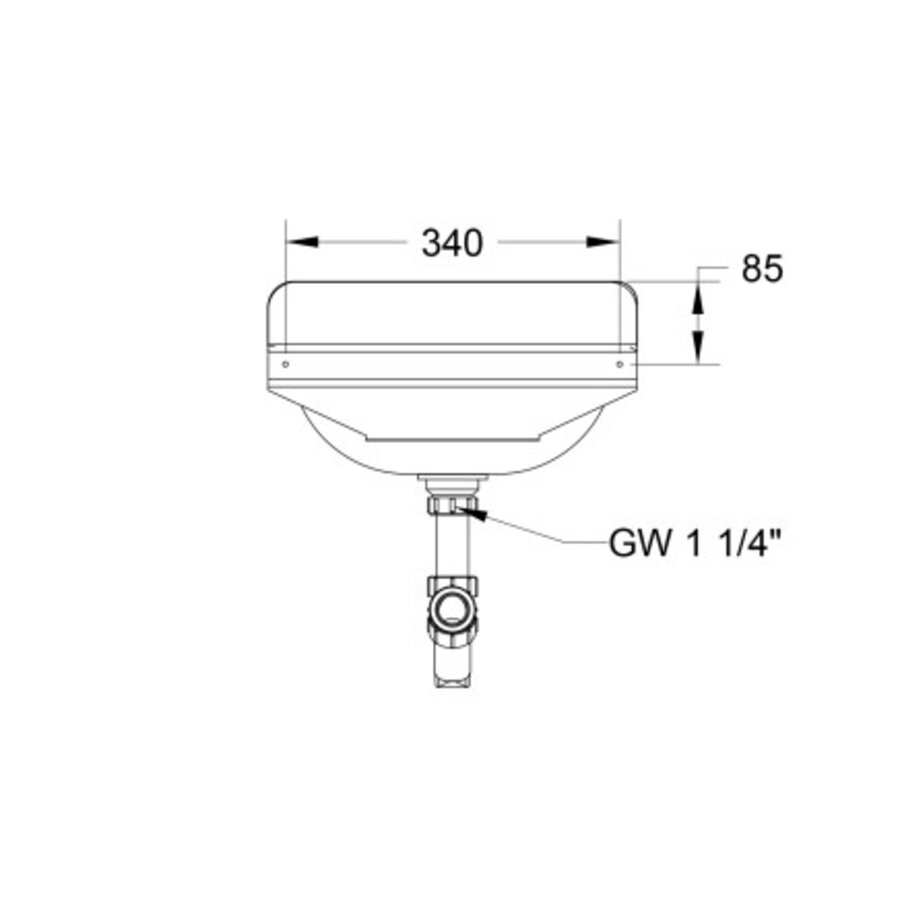 Wall-mounted washbasin | Stainless steel | 376x299x190mm