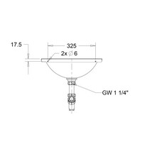 Wall-mounted washbasin | Stainless steel | Ø 365 mm