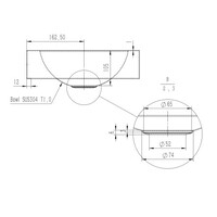 Mini wandwastafel | RVS | dikte 1,5mm