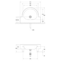 Wall-mounted washbasin | Stainless steel | thickness 1.2 mm