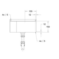 Hoekwastafel | RVS | B 360 x D 360 x H 175 mm