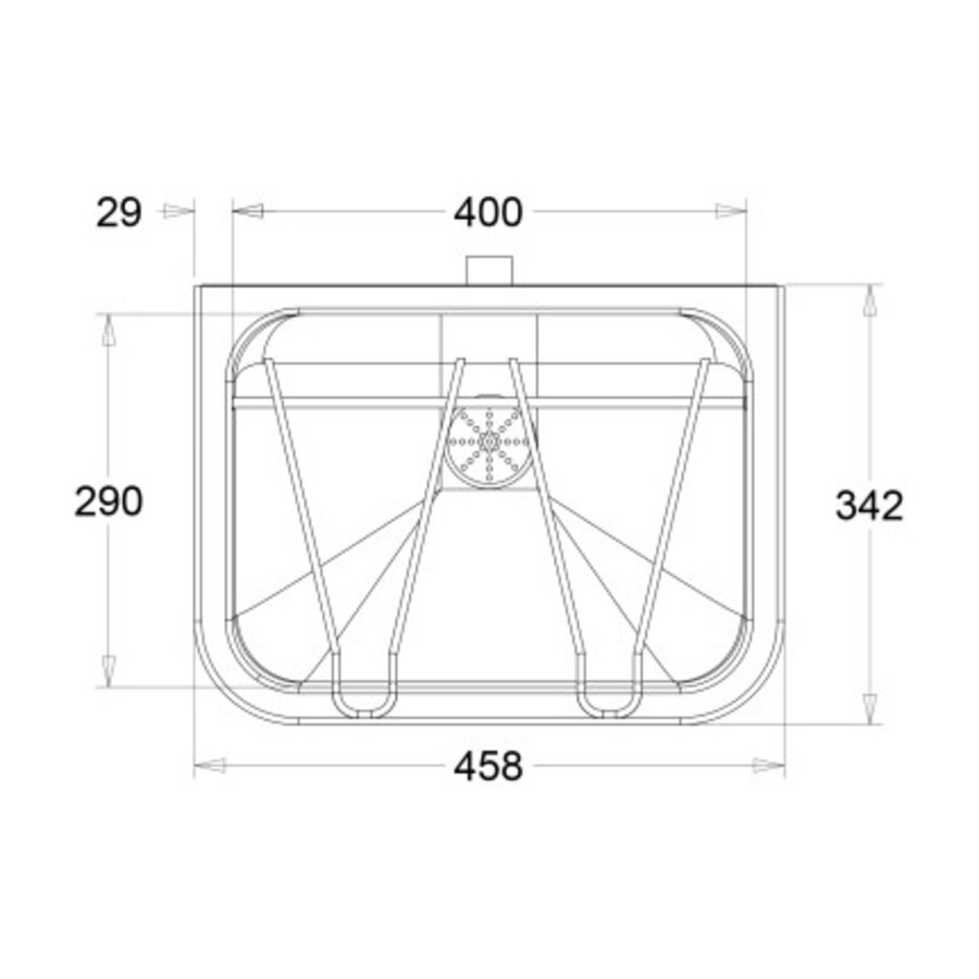 Pouring tray | Stainless steel | 455 x 340 x 217mm