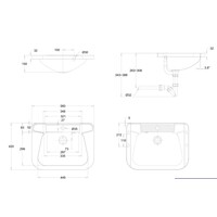 Lavabo mural | Avec arrêt | acier inoxydable | 560 x 420 x(h)150 mm | 2 modèles