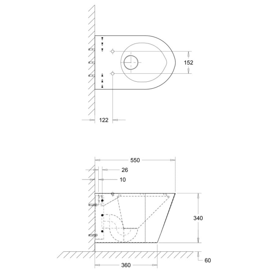 Wandhangend Toilet | RVS | 2 Modellen