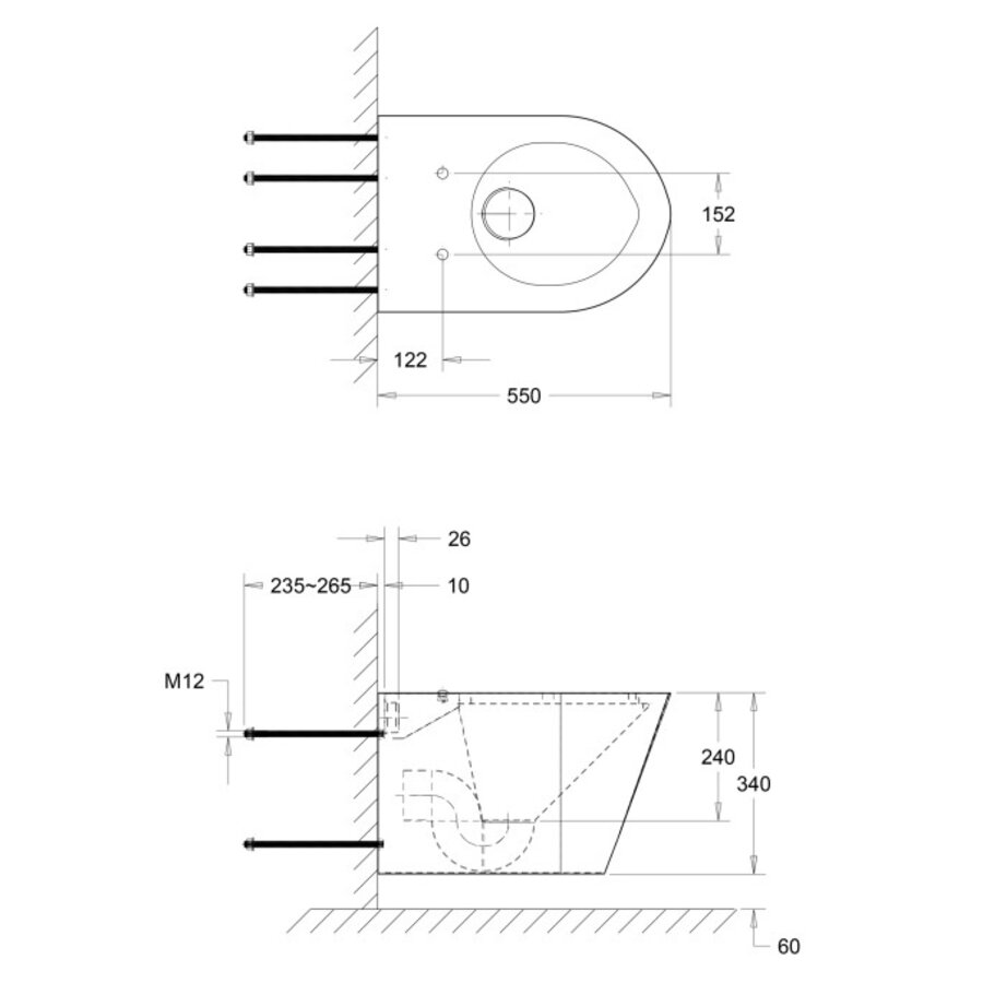 Wandhangend Toilet | RVS | 2 Modellen