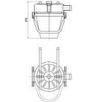 Attrape-plâtre | acier inoxydable | L 365 x P 340 x H 390 mm