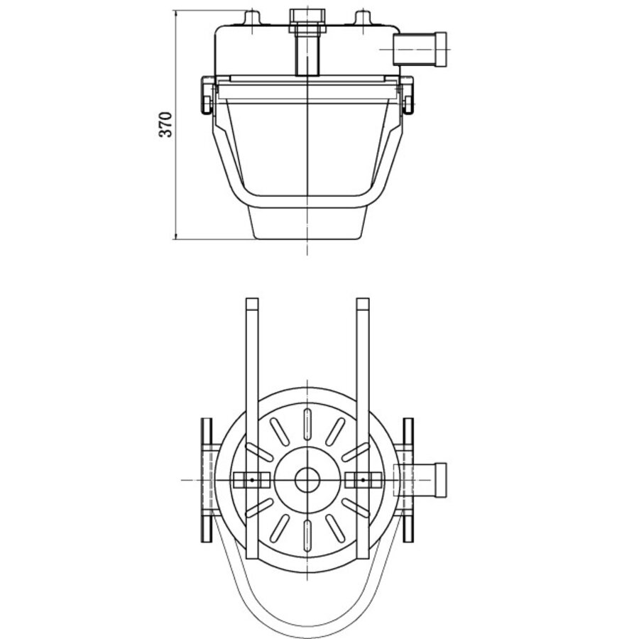 Gypsum Catcher | stainless steel | W 365 x D 340 x H 390mm