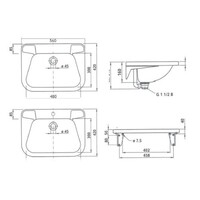 Washbasin wouter stainless steel 304 with tap hole