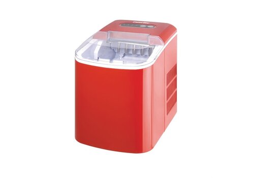  HorecaTraders Caterlite table top ice cube machine | Red | 10KG output 