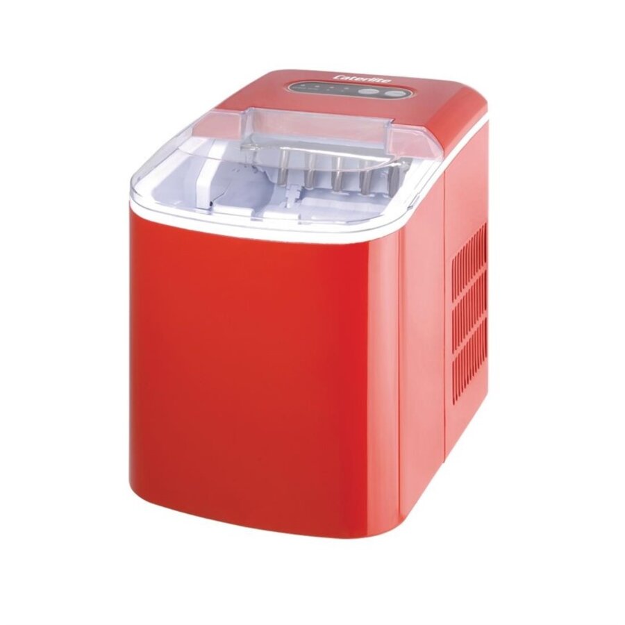 Machine à glaçons de table Caterlite | Rouge | Sortie de 10 kg