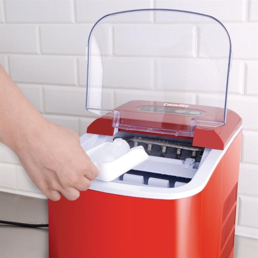 Machine à glaçons de table Caterlite | Rouge | Sortie de 10 kg
