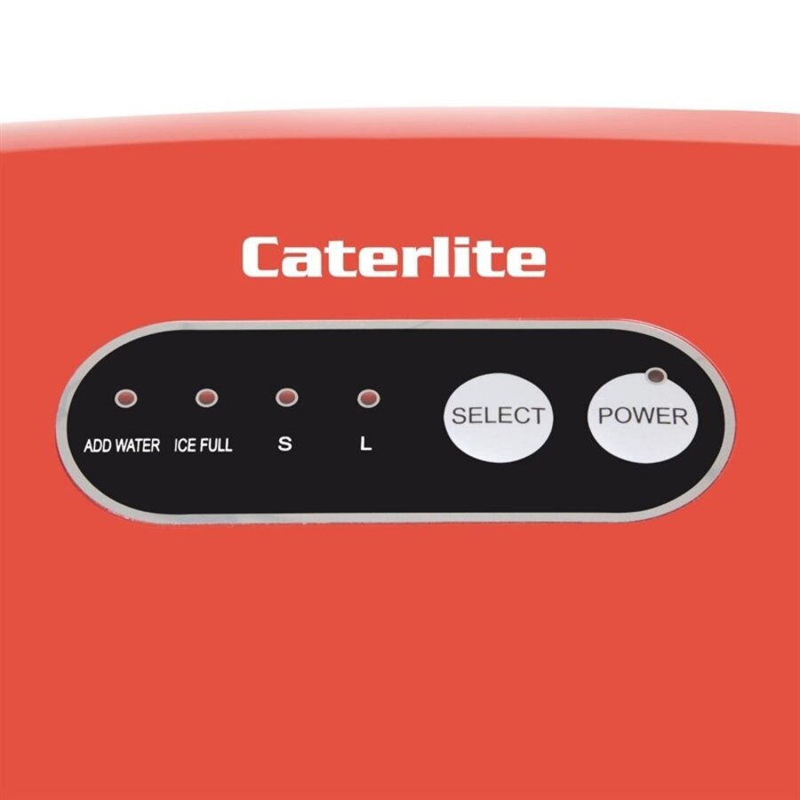 Machine à glaçons de table Caterlite | Rouge | Sortie de 10 kg
