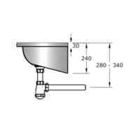Washing trough Washbasin | Stainless steel | 180(w)x40(d)x24(h) cm