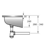 Lavoir Lavabo | acier inoxydable | 300(l)x40x24(h) cm