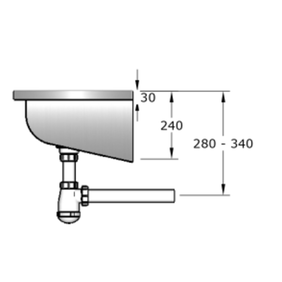 Waschtrog Waschbecken | Edelstahl | 300 (B) x 40 x 24 (H) cm