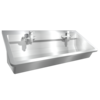 HorecaTraders Washbasin | Stainless steel | Including mixer taps | 240(w)x47.5(d)x42.5(h)mm