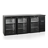 HorecaTraders Réfrigérateur bar | Noir | Portes vitrées | 200(l)x51(p)x86(h)cm