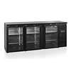 Bar fridge | Black | Glass doors | 200(w)x51(d)x86(h)cm