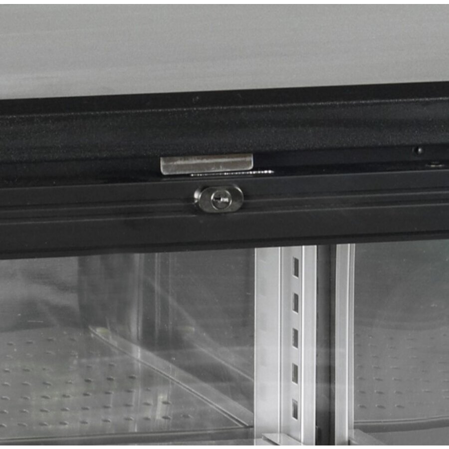 Réfrigérateur bar | Noir | Portes vitrées | 200(l)x51(p)x86(h)cm