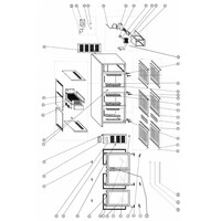 Barkoelkast | Zwart | Glazen deuren |  200(b)x51(d)x86(h)cm