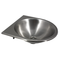Wall-hung washbasin | stainless steel | diameter 365mm