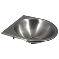 Wall-mounted washbasin | Stainless steel | Ø 365 mm