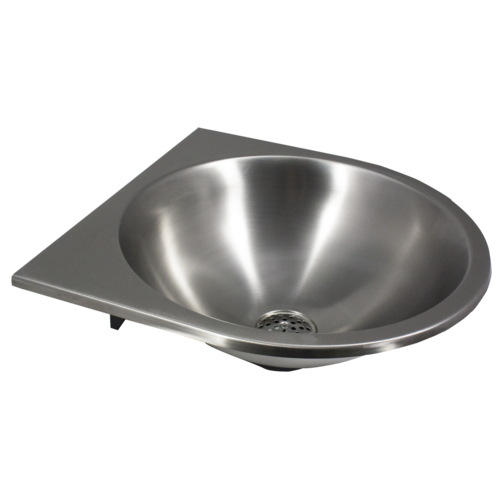  HorecaTraders Wall-mounted washbasin | Stainless steel | Ø 365 mm 