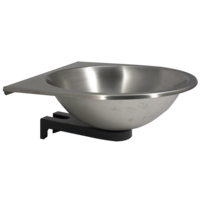 Wall-hung washbasin | stainless steel | diameter 365mm