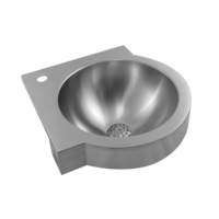Lavabo d'angle | rond | acier inoxydable | 32x32x13,5 cm
