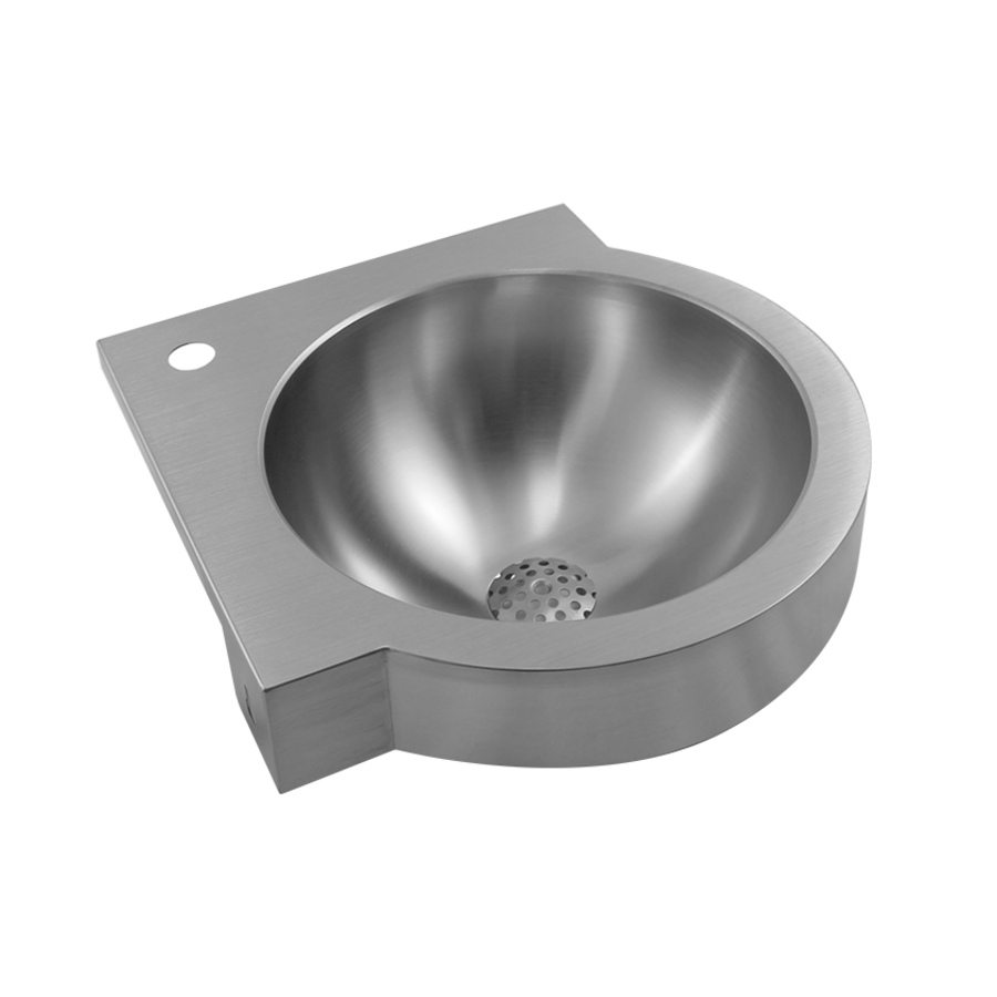 Corner washbasin | Round | Stainless steel | 32x32x13.5 cm
