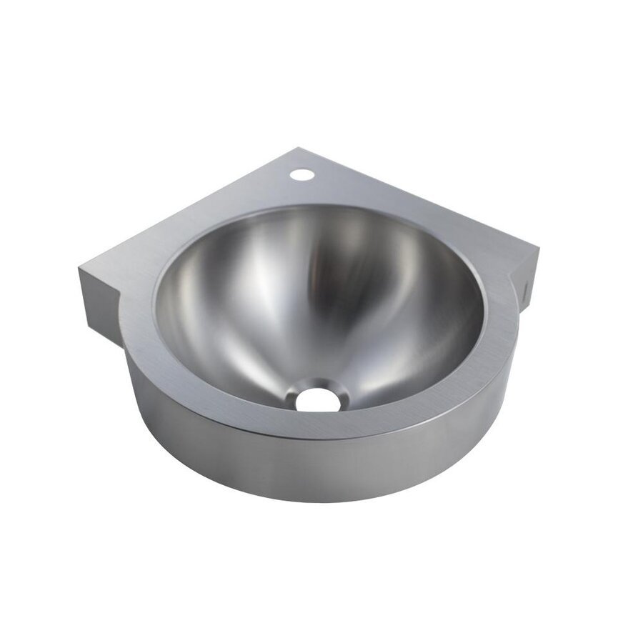 Lavabo d'angle | rond | acier inoxydable | 32x32x13,5 cm