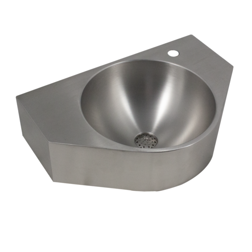  HorecaTraders Wall-mounted washbasin made of stainless steel | Ø 365mm 