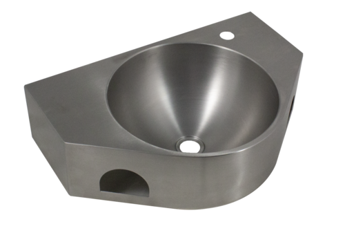  HorecaTraders Wall-mounted washbasin | Stainless steel | 600(w)x395(d)x150(h) mm 