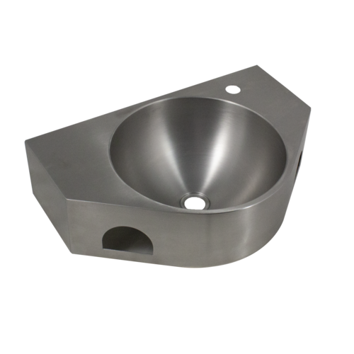 HorecaTraders Wall-mounted washbasin | Stainless steel | 600(w)x395(d)x150(h) mm 