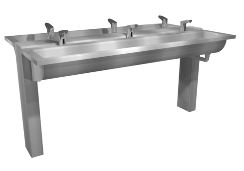  HorecaTraders Îlot de buanderie en acier inoxydable | 1220(l)x1000(p)x890(h) mm | 4 places sur 6 