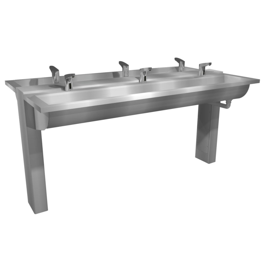 Stainless steel laundry island | 1220(w)x1000(d)x890(h) mm | 4 or 6 places