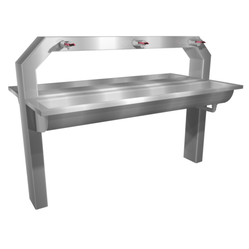  HorecaTraders Îlot de buanderie en acier inoxydable | 1220(l)x1000(p)x1300(h) mm | 4 places sur 6 