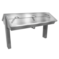 Washing island made of stainless steel | 1220(w)x1150(d)x1200(h) mm | 4 or 6 places