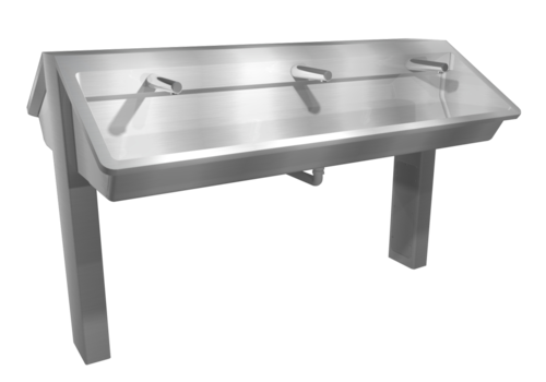  HorecaTraders Îlot de buanderie en acier inoxydable | 1220(l)x1150(p)x1200(h) mm | 6 places 