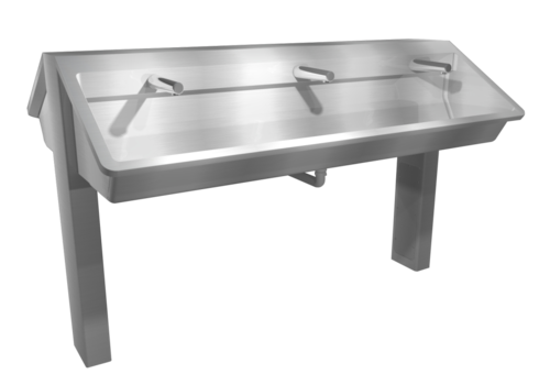  HorecaTraders Washing island made of stainless steel | 1220(w)x1150(d)x1200(h) mm | 4 or 6 places 