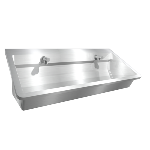  HorecaTraders Washing trough | Stainless steel | Including taps | 4 formats 