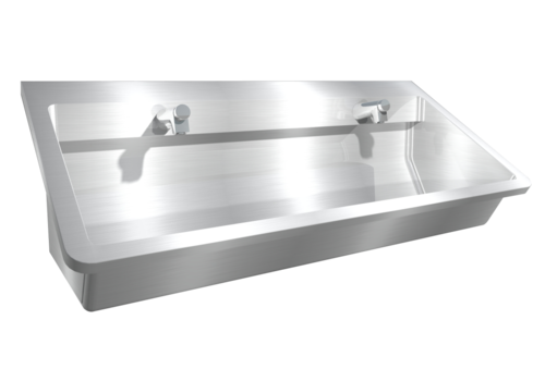  HorecaTraders Washing trough | Stainless steel | Including taps | 4 formats 