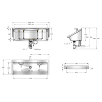 Wastrog | RVS | Inclusief kranen | 4 formaten