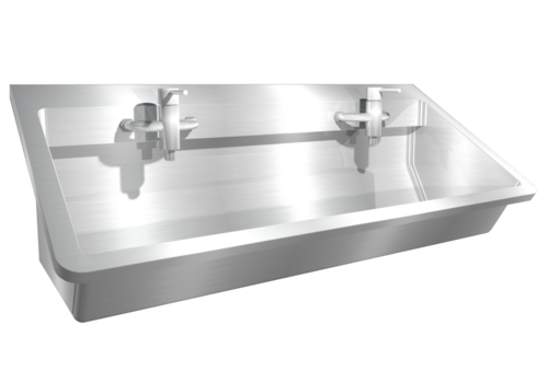  HorecaTraders Washing trough | Stainless steel | Including taps | 4 formats 